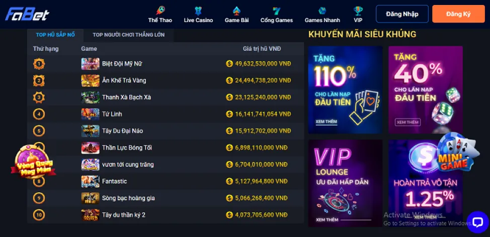 Hình ảnh các trò nổ hũ (slot game) đầy màu sắc với jackpot lớn tại 8s game